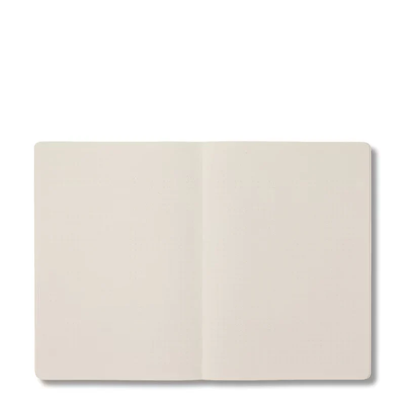 Any Day Now Open Bound Notebook Dot Grid A5 Butter Yellow Smiley - Image 3
