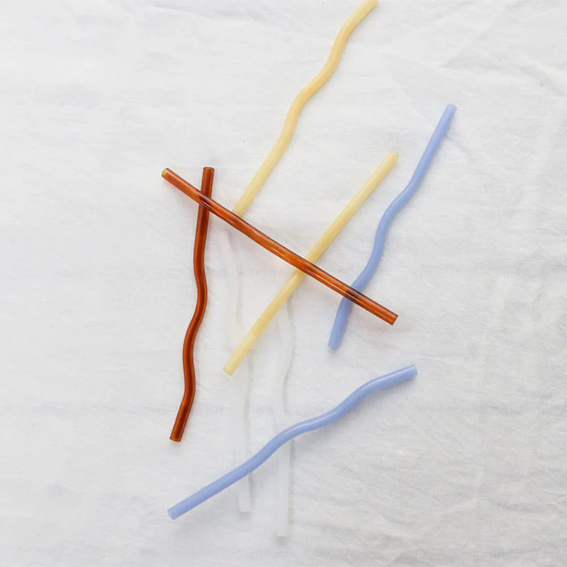 DESIGNSTUFF Curve Glass Straw - Image 2