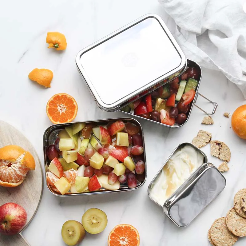 Ever Eco XL Stackable Stainless Steel Bento Box - 2 Tier + Mini Container - Image 3