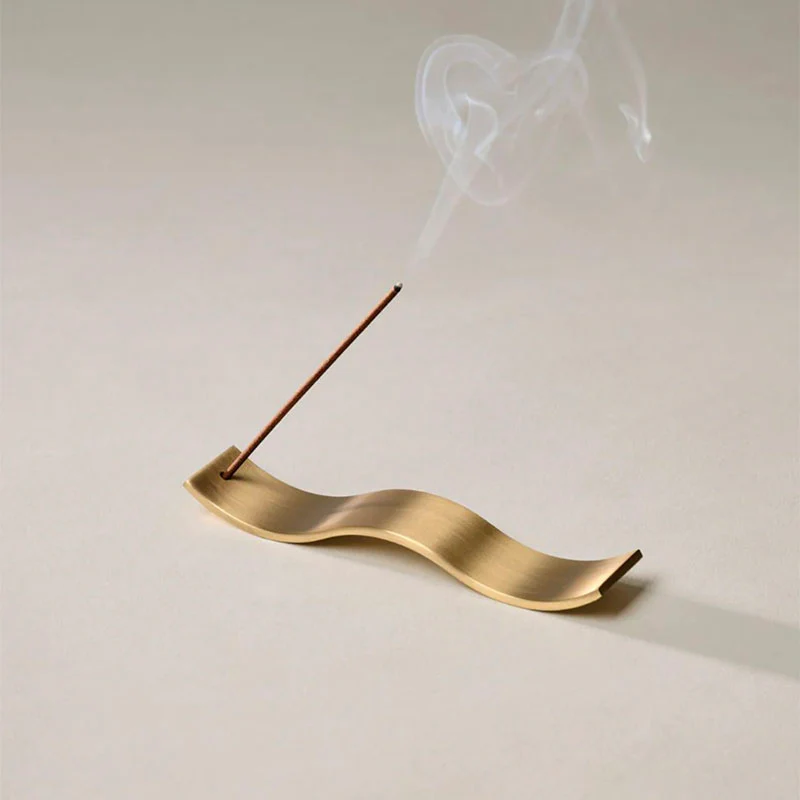 This Is Incense Brass Wave Incense Holder