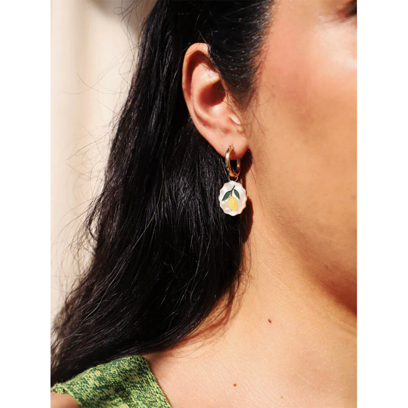 Wolf & Moon Citrus Charm Hoops - Image 3